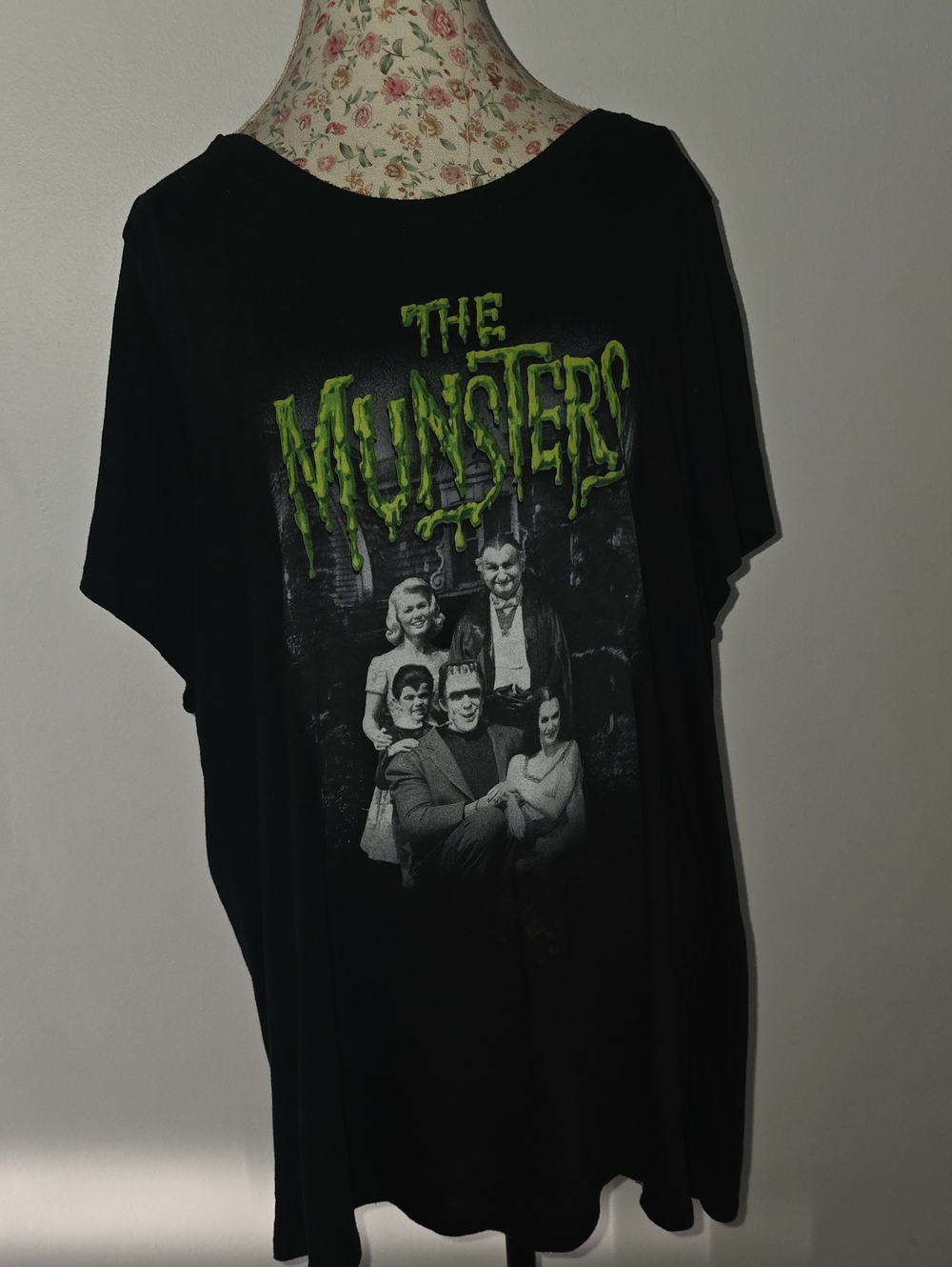 Munster Black "The Munsters" Graphic Short Sleeve Tee with Green Logo